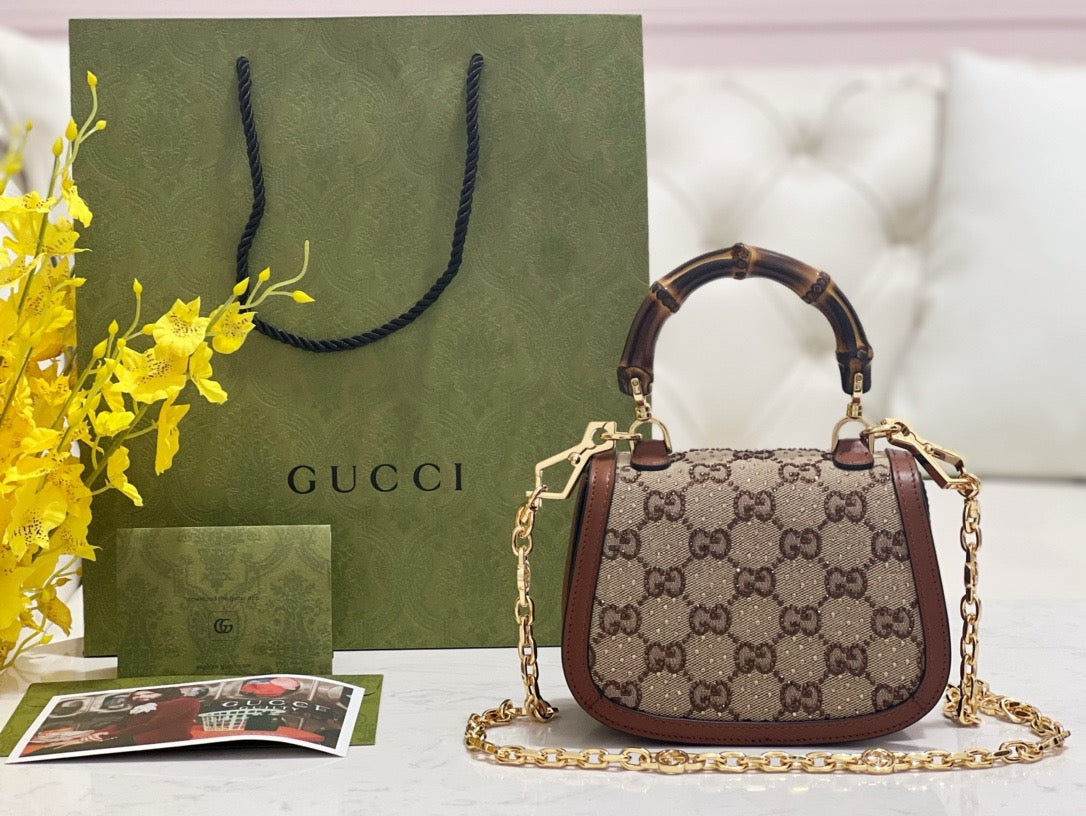 GG BAMBOO 1947 CRYSTALS MINI BAG