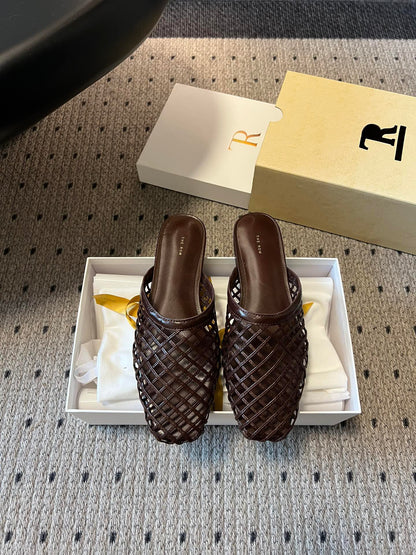 THE ROW LEATHER MULES