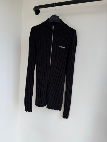MIU M ZIP CARDIGAN