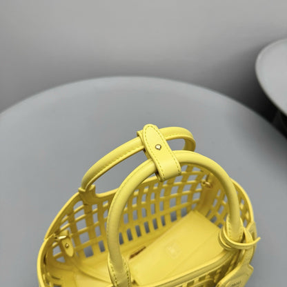 MIU M LEATHER BASKET BAG