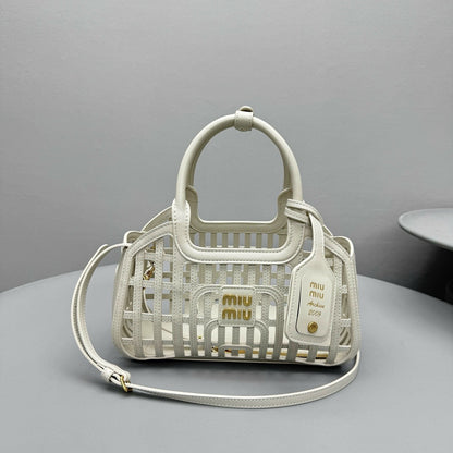 MIU M LEATHER BASKET BAG
