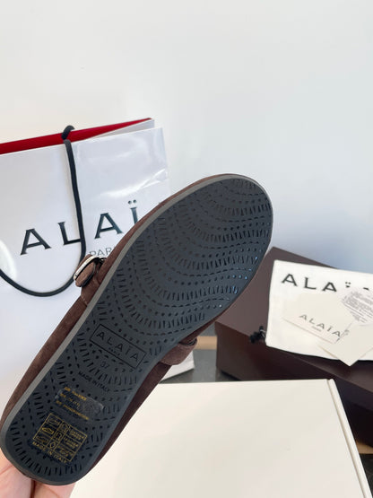 ALAIA FUR BALLET FLATS