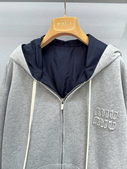 MIU M ZIP HOODIE