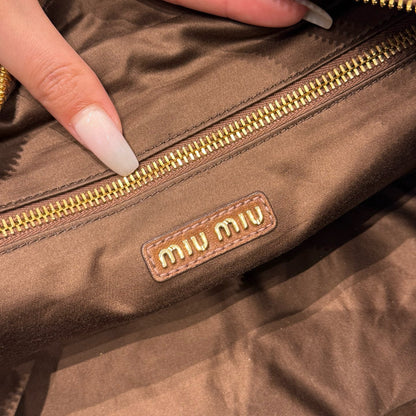 MIU M NAPPA LEATHER TOP HANDLE BAG