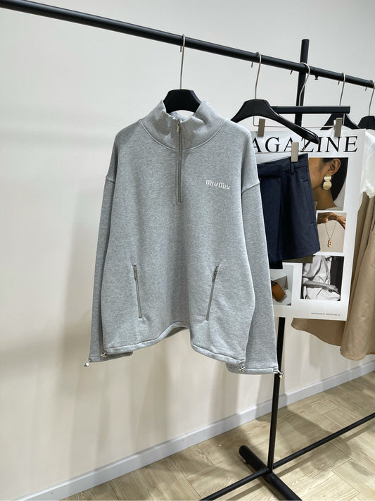 MIU M ZIP SWEATSHIRT