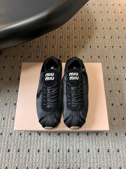 MIU M SATIN SNEAKERS