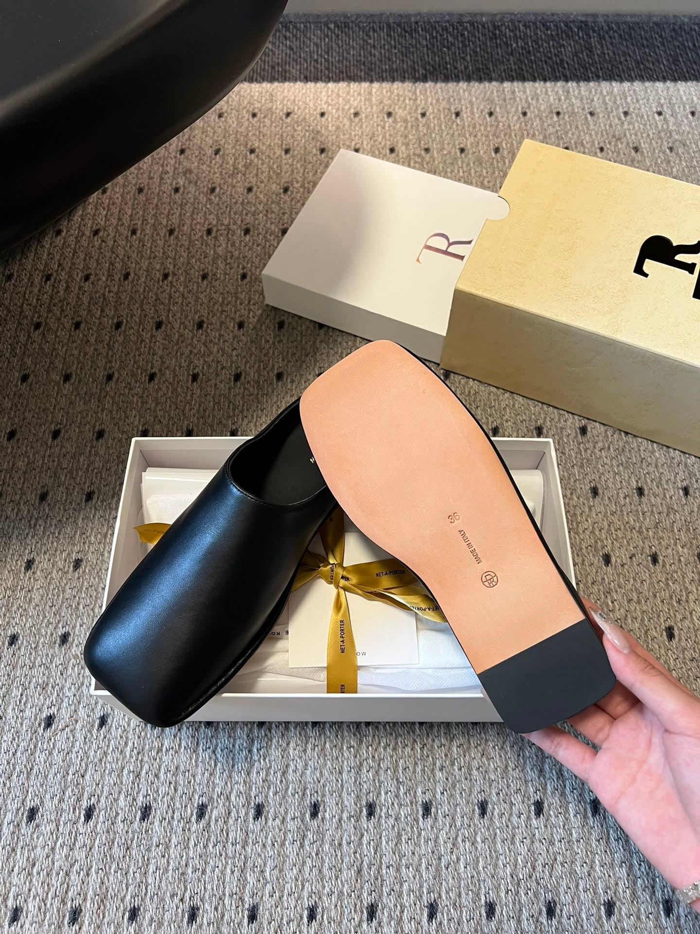 THE ROW LEATHER MULES