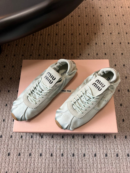 MIU M SATIN SNEAKERS