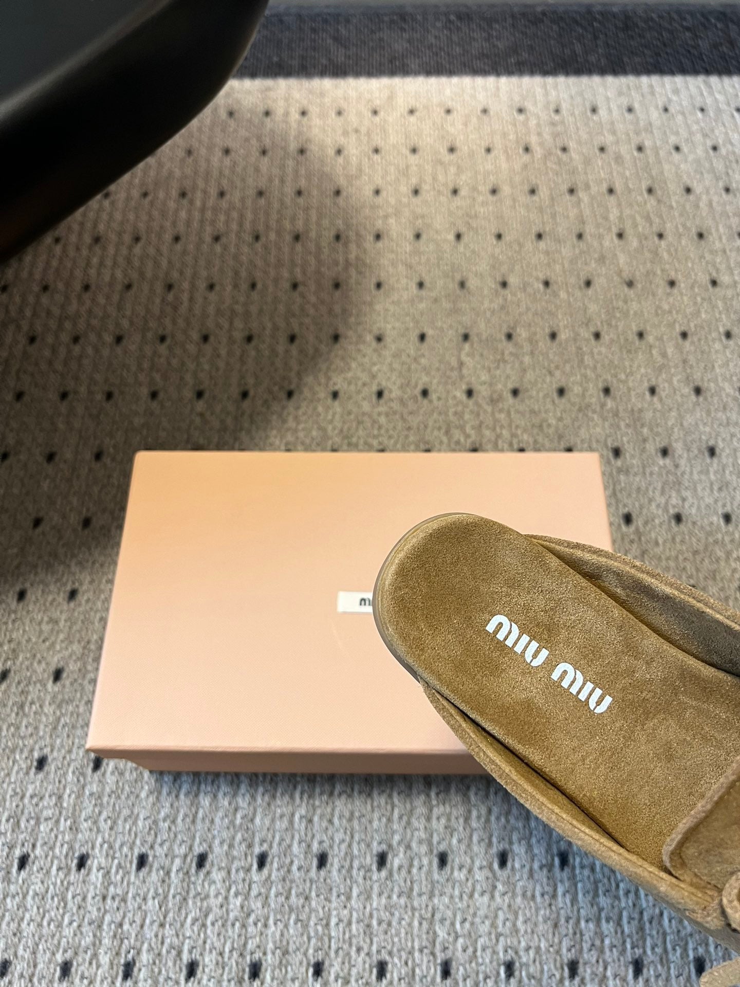 MIU M SUEDE MULES