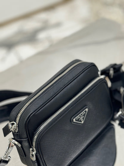 PD SAFFIANO LEATHER SHOULDER BAG