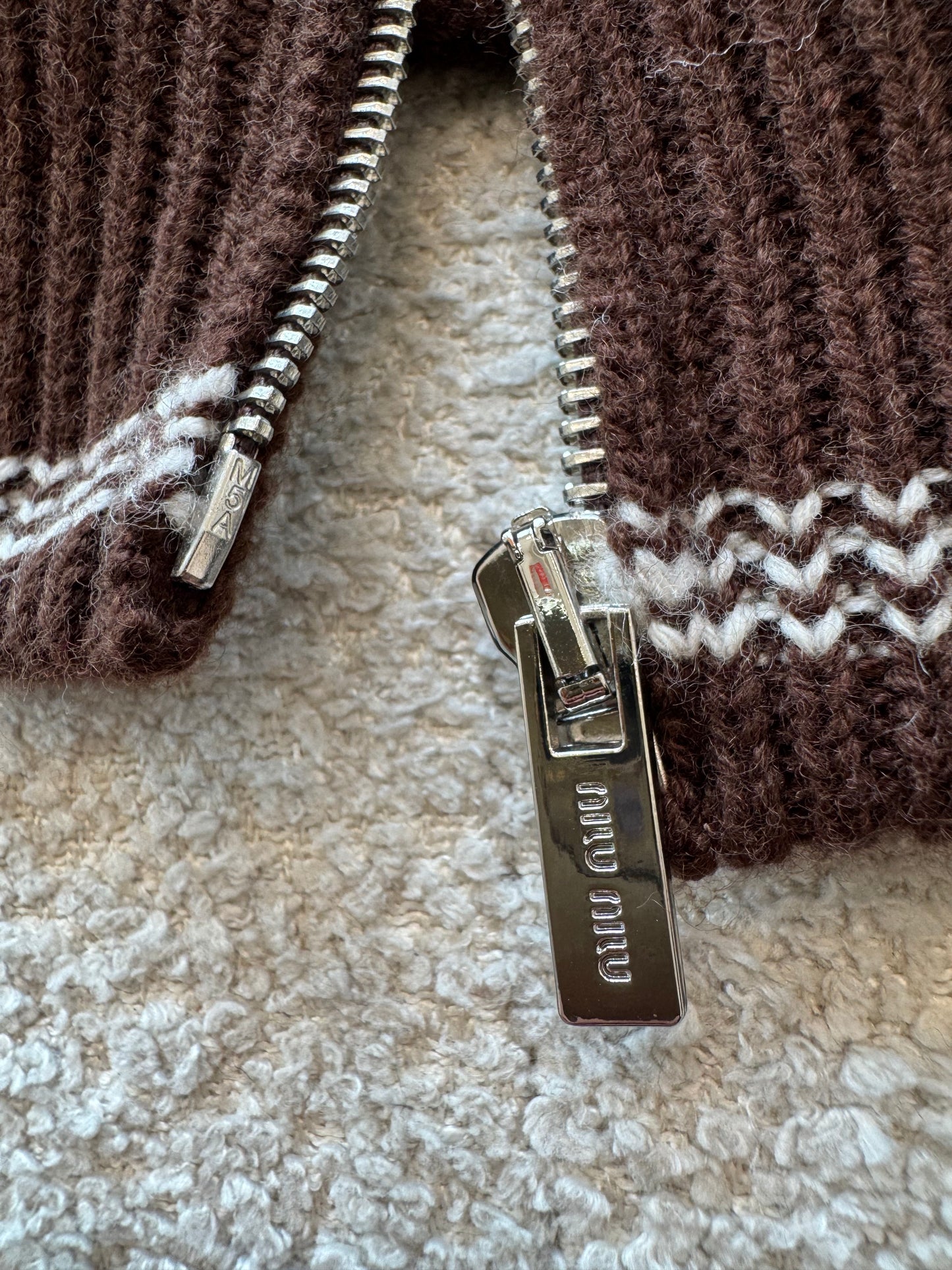 MIU M ZIP CARDIGAN