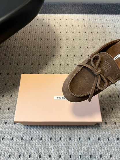 MIU M SUEDE MULES