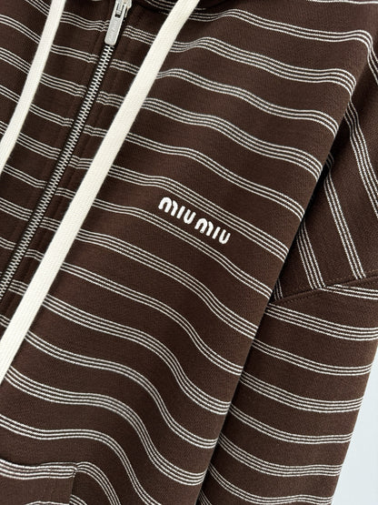 MIU M ZIP HOODIE