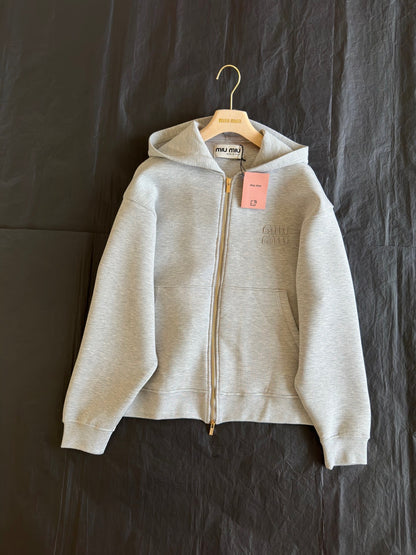 MIU M ZIP HOODIE