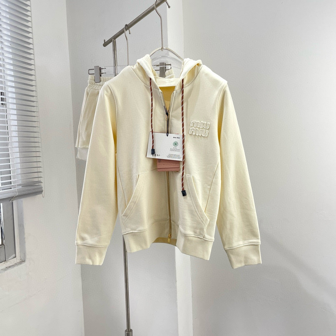 MIU M ZIP HOODIE