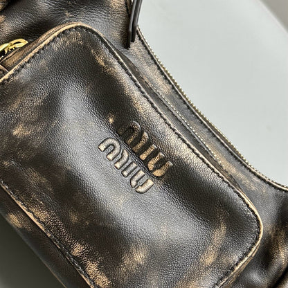 MIU M POCKET NAPPA LEATHER BAG