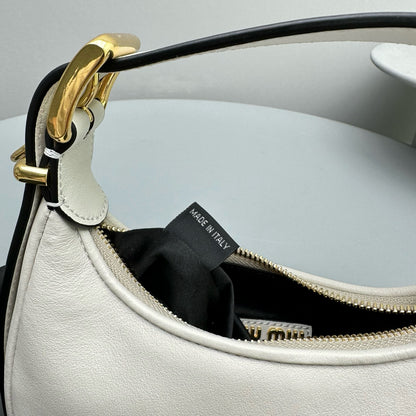 MIU M LEATHER HOBO BAG