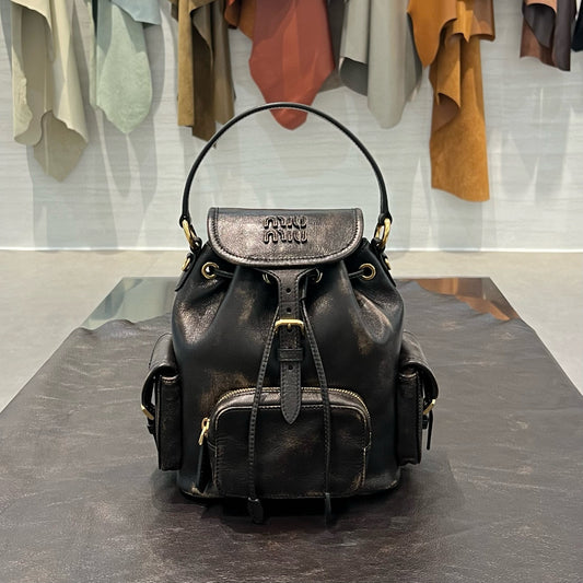 MIU M LEATHER BACKPACK