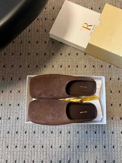 THE ROW SUEDE MULES