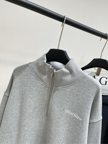 MIU M ZIP SWEATSHIRT