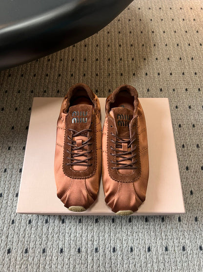 MIU M SATIN SNEAKERS