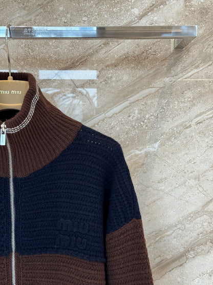 MIU M ZIP CARDIGAN