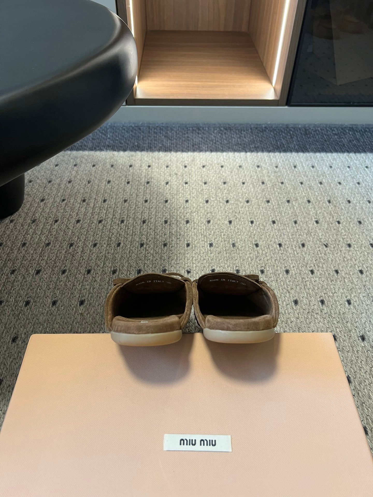 MIU M SUEDE MULES