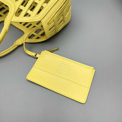 MIU M LEATHER BASKET BAG