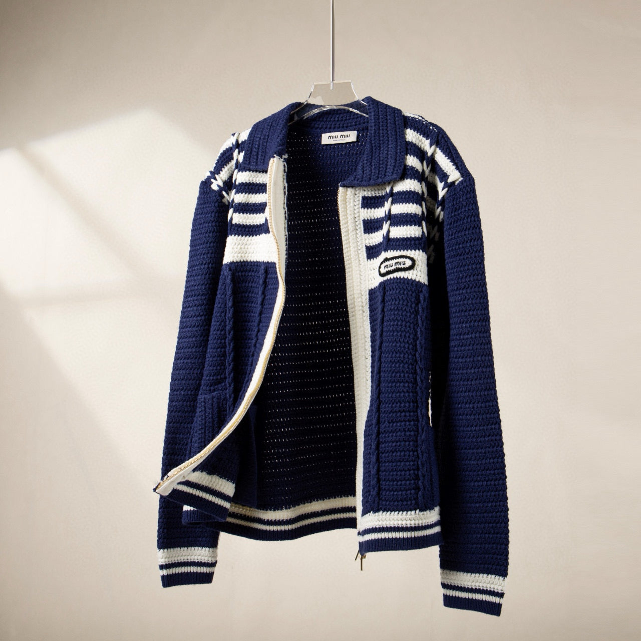 MIU M ZIP CARDIGAN