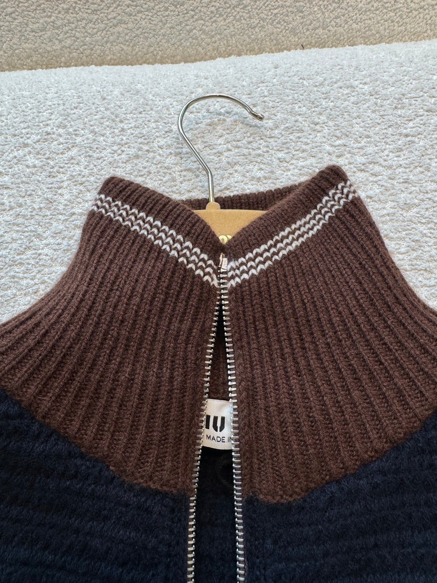 MIU M ZIP CARDIGAN