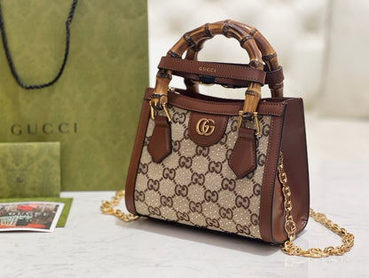 GG DIANA CRYSTALS SMALL TOTE BAG