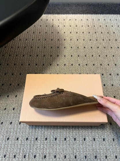 MIU M SUEDE MULES
