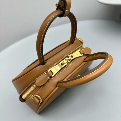 MIU M LEATHER TOP HANDLE BAG