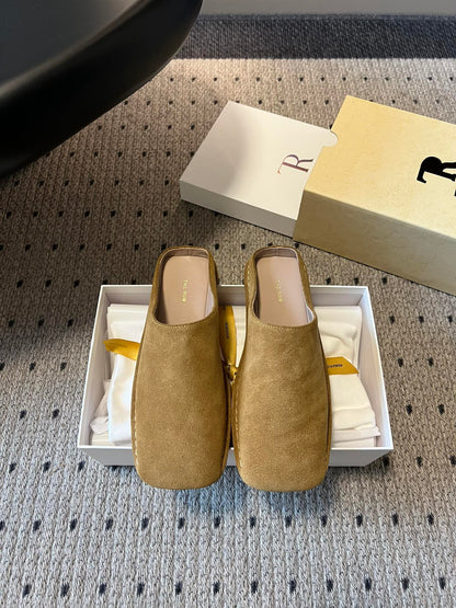 THE ROW SUEDE MULES