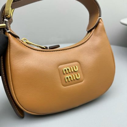 MIU M LEATHER HOBO BAG