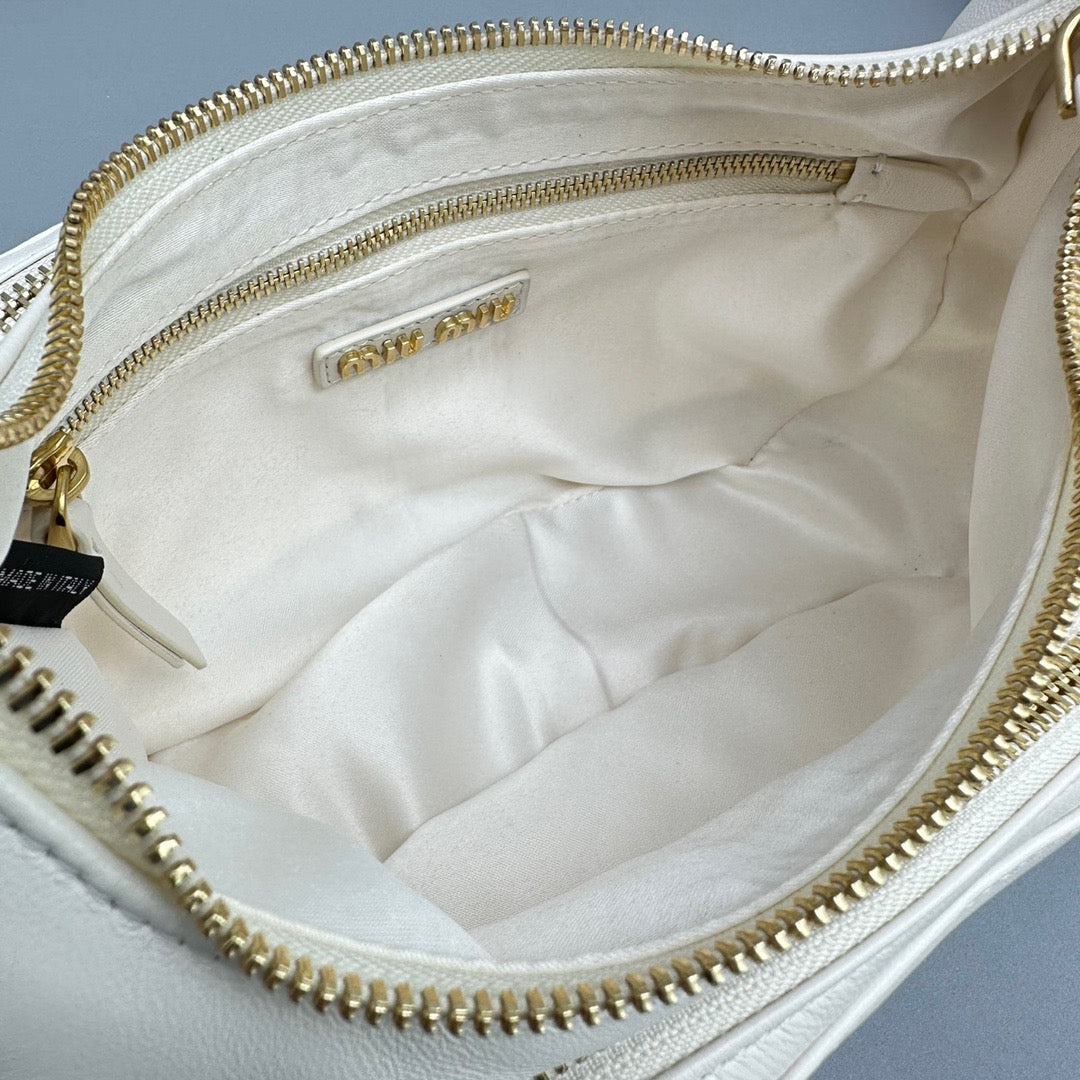 Miu Miu Nappa Leather Pocket Bag in White