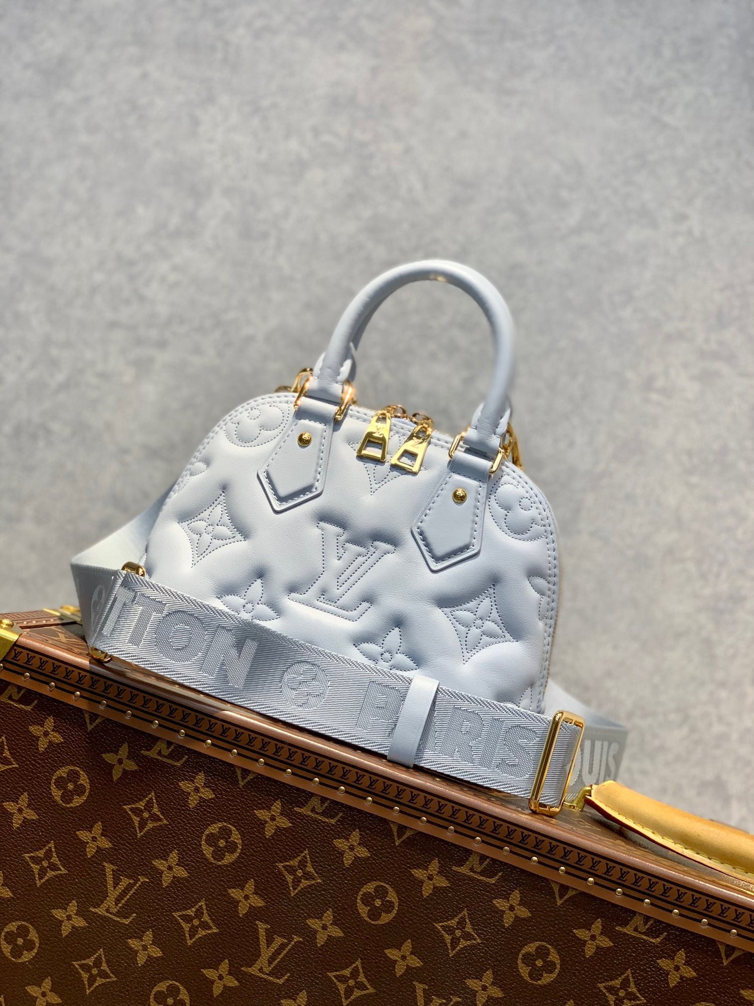 Louis Vuitton Alma BB Quilted Blue Glacier